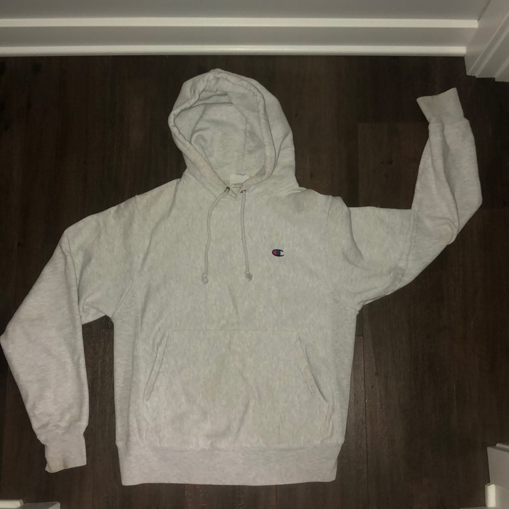 Champion Grey Reverse Weave Hoodie (Women’s S)